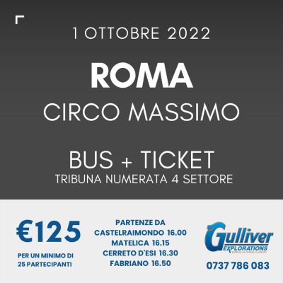 Bus Concerto Renato Zero Roma 1 Ottobre