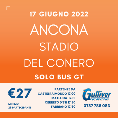 Locandina Bus Concerto Ultimo Ancona 17 giugno 2022